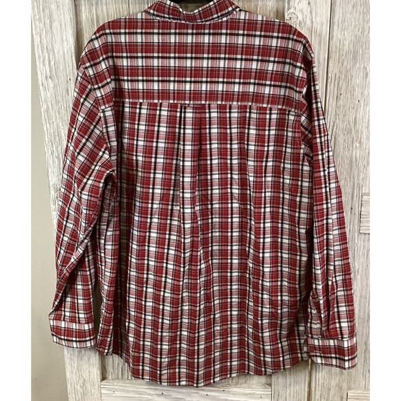 Chaps Men Easy care Long Sleeve Classic Button Down Casual Shirt  Xl Red - Picture 5 of 8